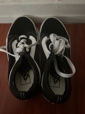 Vans Black & White Low-Top Skate Shoes